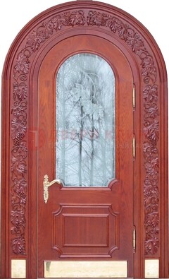 Толстая металлическая арочная дверь со стеклом ДА-20 в Брянске