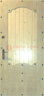Белая железная дверь с евровагонкой ДЕ-9 в Брянске