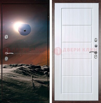 Стальная дверь с фотопечатью планет ДФ-8 в Брянске