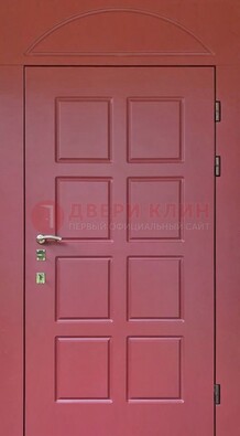 Красная стальная дверь с верхней фрамугой ДФГ-13 в Брянске