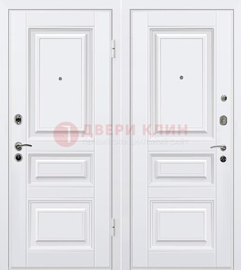 Белая металлическая дверь с МДФ ДМ-179 в Брянске