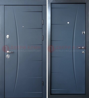 Серая входная дверь с фигурной фрезеровкой МДФ ДМ-213 в Брянске