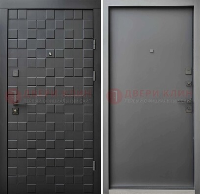 Темная стальная филенчатая дверь с МДФ ДМ-221 в Брянске