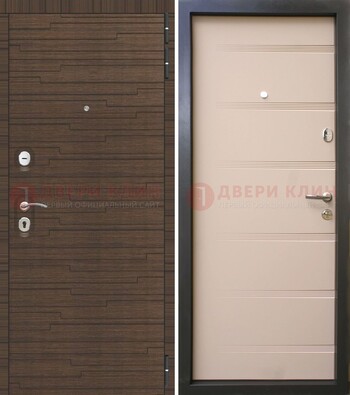Коричневая  железная дверь c фрезерованной МДФ ДМ-248 в Брянске