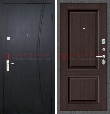 Темная стальная дверь с МДФ панелями ДМ-362 в Брянске