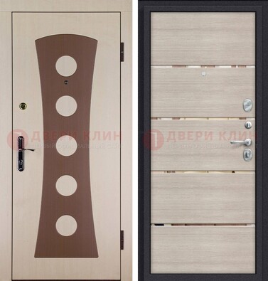 Светлая металлическая дверь с МДФ в квартиру ДМ-365 в Брянске