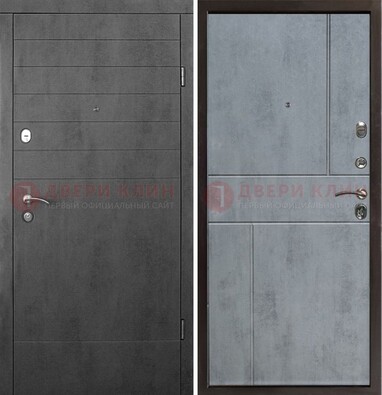 Серая железная дверь с МДФ в стиле хайтек ДМ-446 в Брянске