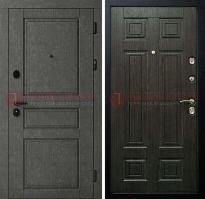 Серая стальная дверь с классическими МДФ ДМ-456 в Брянске