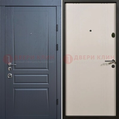 Темно-серая стальная дверь с МДФ хайтек ДМ-481 в Брянске