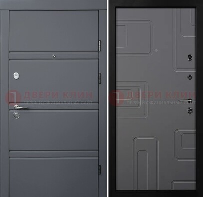 Серая металлическая дверь с МДФ в квартиру ДМ-485 в Брянске