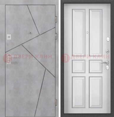Светлая железная дверь в квартиру с МДФ ДМ-489 в Санкт-Петербурге