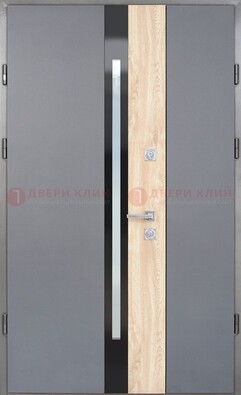 Полуторная металлическая дверь с МДФ ДМ-503 в Брянске