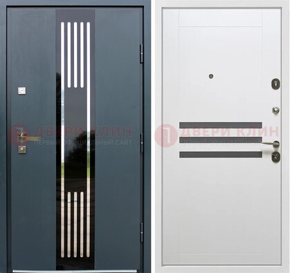 Темная квартирная дверь с разными МДФ ДМ-504 в Брянске