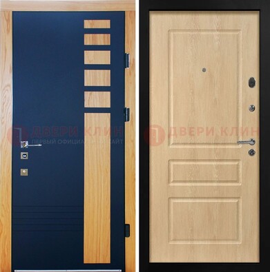 Двухцветная железная дверь с МДФ в квартиру ДМ-511 в Брянске