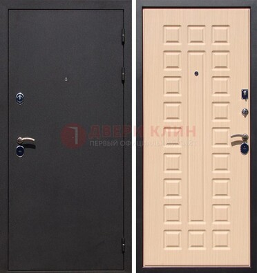 Черная стальная дверь с порошковым окрасом МДФ внутри ДП-102 в Дмитрове