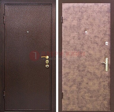 Коричневая входная дверь с порошковым покрытием ДП-147 в Брянске