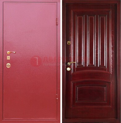 Красная металлическая дверь с порошковым напылением ДП-165 в Брянске