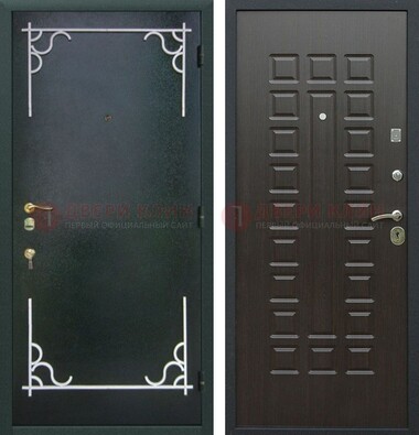 Темная входная дверь с порошковым покрытием и МДФ венге ДП-223 в Брянске