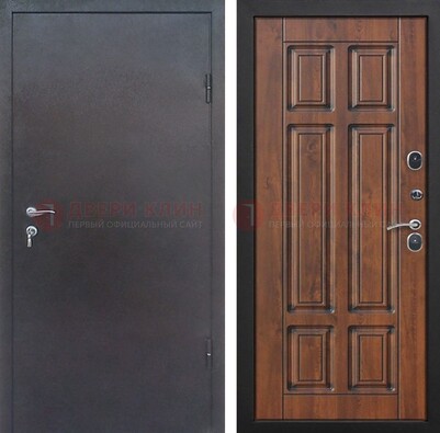 Темная входная дверь с порошковым покрытием с МДФ панелью ДП-235 в Брянске