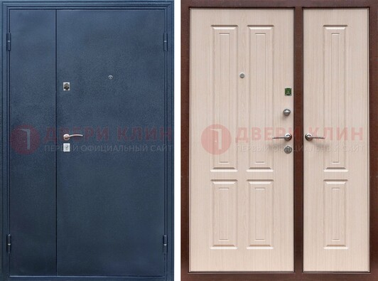 Двустворчатая стальная дверь с порошковым напылением и МДФ ДП-239 в Брянске