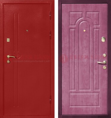 Красная входная дверь с порошковым напылением ДП-240 в Брянске