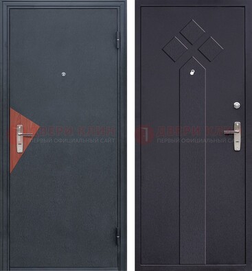 Черная входная дверь с порошковым напылением и узором внутри ДП-241 в Брянске