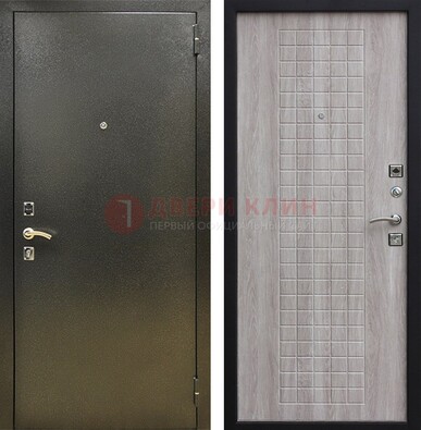 Железная темная дверь с порошковым покрытием и филенчатой МДФ ДП-297 в Брянске