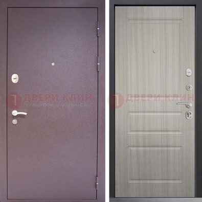 Темная стальная дверь с порошковым окрасом и МДФ ДП-310 в Брянске