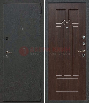 Черная металлическая дверь с порошковым окрасом ДП-47 в Брянске