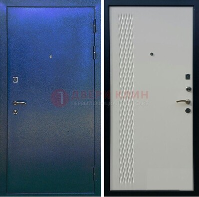 Синяя железная дверь с порошковым напылением ДП-49 в Брянске