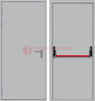 Белая металлическая противопожарная дверь с длинной ручкой ДПП-14 в Брянске