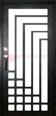 Черная стальная решетчатая дверь в современном стиле ДР-43 в Брянске