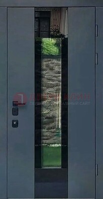 Современная дверь со стеклом для коттеджа ДС-40 в Брянске