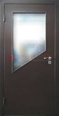 Стальная дверь со стеклом ДС-5 в кирпичный коттедж в Брянске