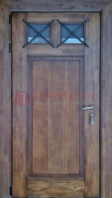 Металлическая дверь с Виноритом со стеклом и ковкой под старину ДСК-209 в Брянске