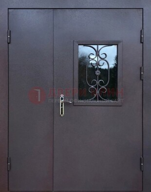 Тамбурная дверь Порошок со стеклом и ковкой ДТМ-48 в Брянске