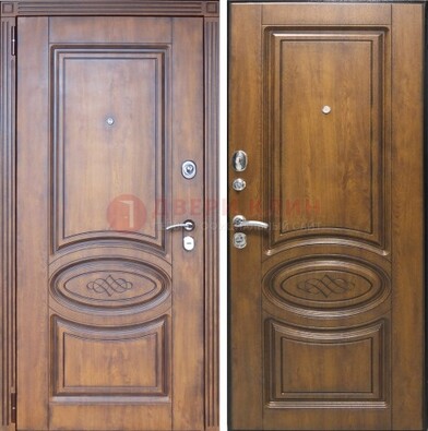 Коричневая металлическая дверь с виноритом ДВТ-10 в Сергиевом Посаде