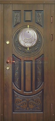 Одностворчатая входная дверь с виноритом и стеклом ДВТ-193 в Брянске