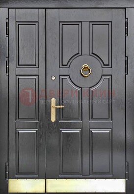Черная металическая дверь с виноритом для дома ДВТ-241 в Брянске