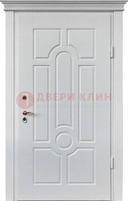 Белая уличная дверь с виноритом для дома ДВТ-247 в Брянске