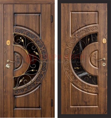 Металлическая дверь с виноритом и панелью Золотой Дуб ДВТ-71 в Брянске