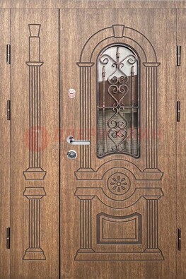 Железная классическая дверь с терморазрывом и рисунком ДВТ-77 в Брянске