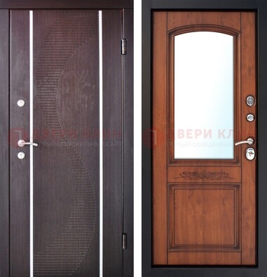 Входная дверь с МДФ и МДФ внутри с зеркалом ДЗ-88 в Брянске