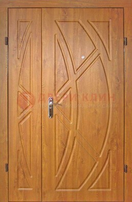 Полуторная металлическая дверь с МДФ золотой дуб ПЛ-17 в Брянске