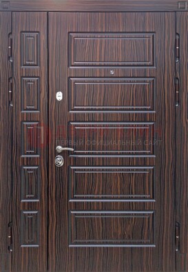 Коричневая двухцветная стальная дверь ПЛ-6 в Брянске